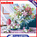 Painting By Numbers DIY Flowers Hand Painted Canvas Oil Art Picture Ornament Kit
