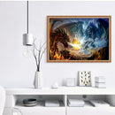 5D DIY Full Drill Square Diamond Painting 2 Dragons Duel Cross Stitch Kit Newly