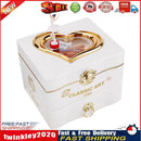 Classic Rotating Dancer Piano Music Box Clockwork Jewelry Boxes (White) Newly