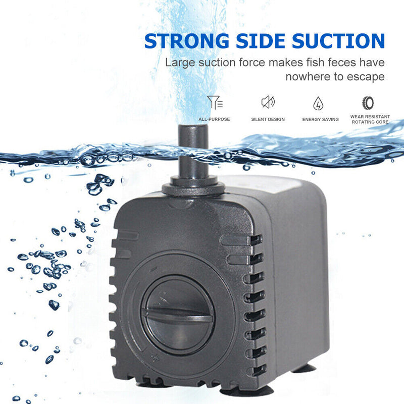8W 600L/H Submersible Water Pump Aquarium Fish Tank Fountain Pond Garden Pu