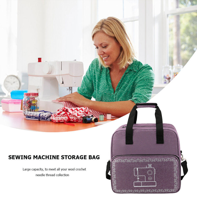 Mini Sewing Machine Handbags Crochet Woolen Yarn Storage Bags (Purple) Newly