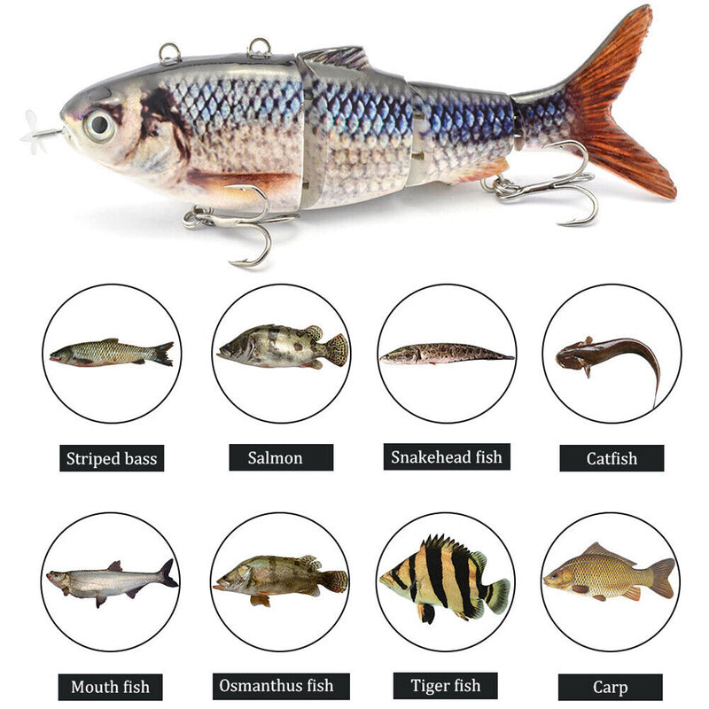 Robotic Fishing Lures Auto Bait Wobblers 4-Segment LED Swimbaits (BL-2042) Newly