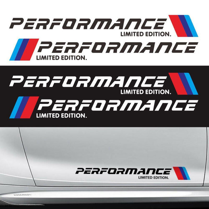 4pcs Car Stickers M Performance Limited Edition Side Door Decals (Black)