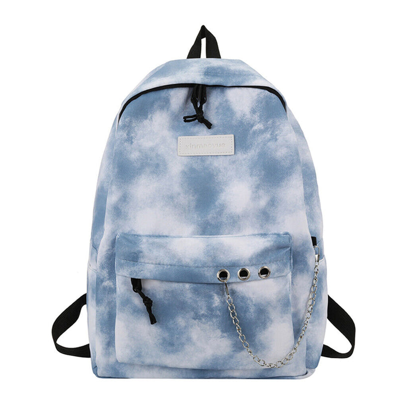 #A Casual Tie Dye Backpack Women Gradient Chain Travel Backpack Daypack for Sh