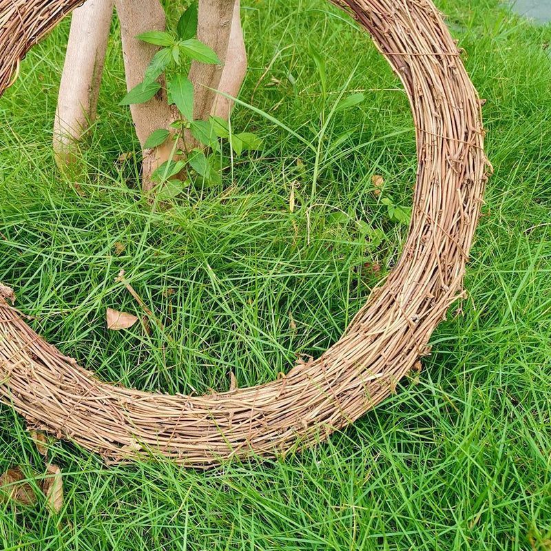 3pcs 20cm Rattan Ring Artificial Flowers Dried Plants Garland Wreath
