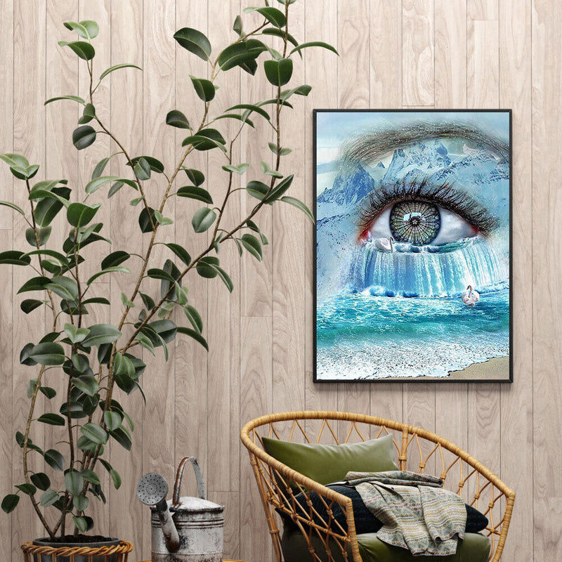 Waterfall Eye Oil Paint By Numbers Kits Canvas Picture Wall Art DIY Craft