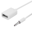 3.5mm Male Audio AUX Jack to USB 2.0 Type A Female OTG Converter Cable Newly