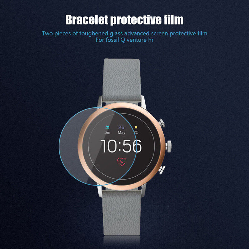 2x Tempered Glass Smart Watch Screen Full Cover Film for Fossil Q Venture HR