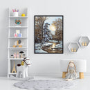 Full Embroidery Snow Scene Printed Cross Stitch 11CT 3 Strand Cotton Kit