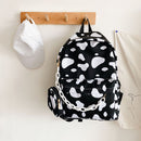 Casual Nylon Shoulder School Bags Cow Letter Print Women Girls Travel Backpacks