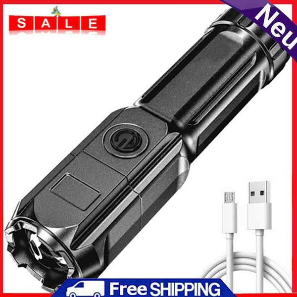 Portable ABS Flashlight Lamp with 1200mAh Built-In Battery Torch Lantern Light