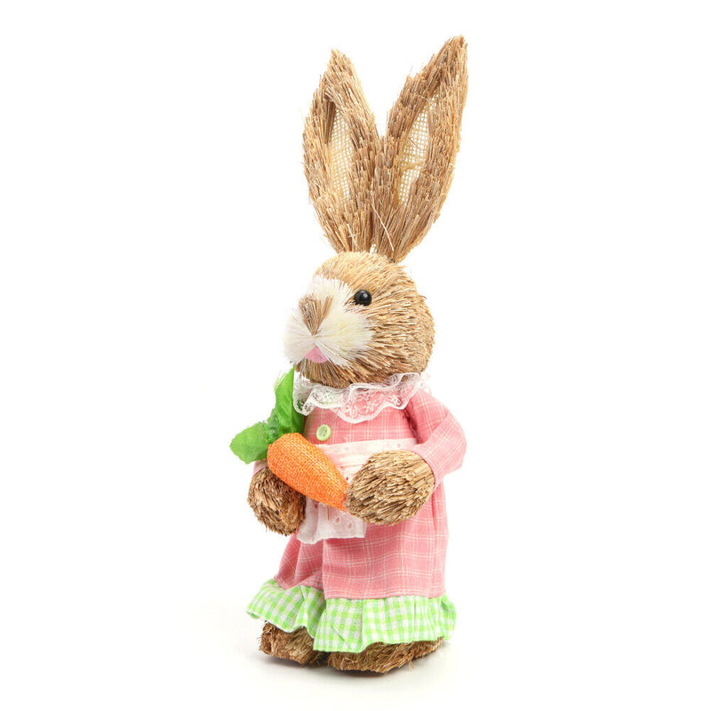 Easter Bunny Ornaments Cute Straw Simulation Rabbit Photography Props (B)