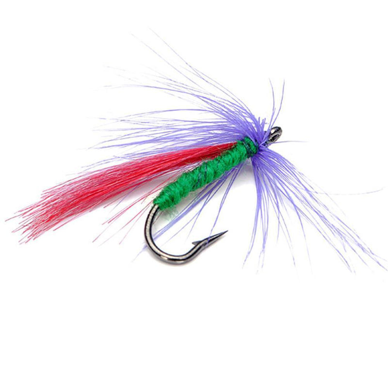 12pcs Fly Fishing Lure Set Style Insect Artificial Bait Feather Single Hook