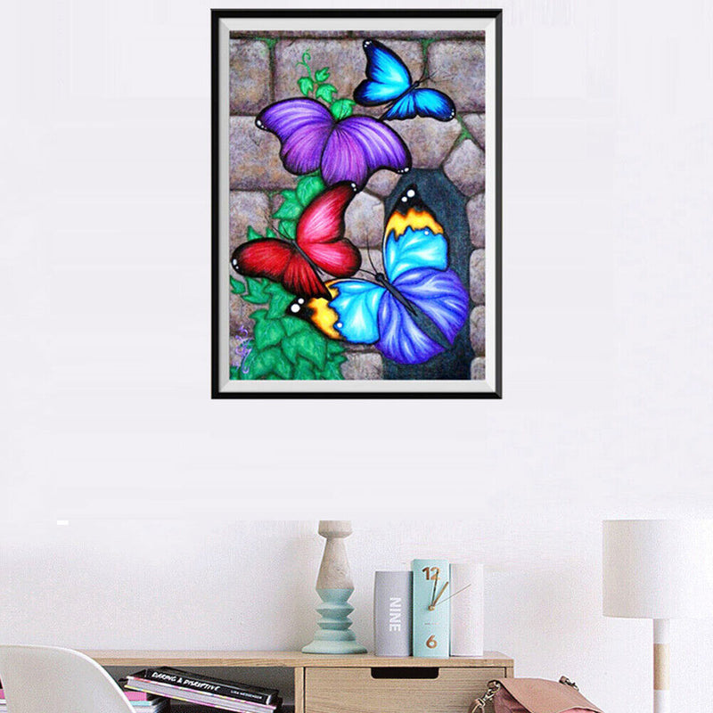 5D DIY Diamond Painting Colorful Butterflies Cross Stitch Embroidery Mosaic