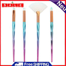 4pcs/Set Diamond Plastic Handle Face Eye Shadow Makeup Brushes (Lake Blue)