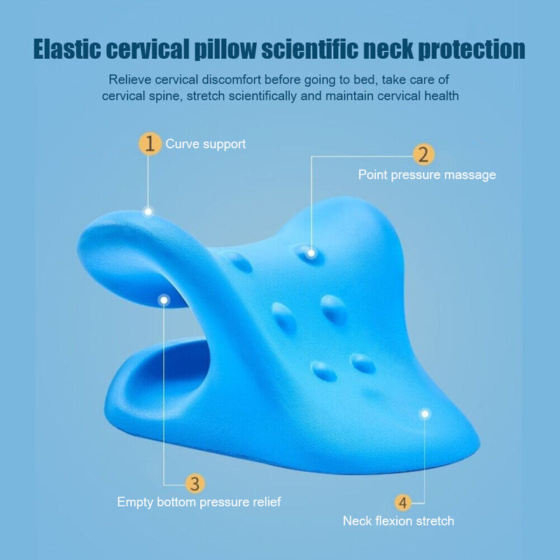 Muscle Relaxation Neck Stretcher Cervical Pillow for Pain Relief (Blue) Newly