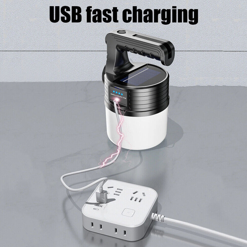 Waterproof Solar Powered + USB Rechargeable 300lm LED Camping Tent Lanterns Bulb