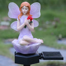 Solar Flower Fairy Light Outdoor Lawn Stakes Lamps Garden Decor (Purple)