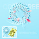Mini Aromatherapy Clip Fan USB Rechargeable Electric Ventilator (Blue)