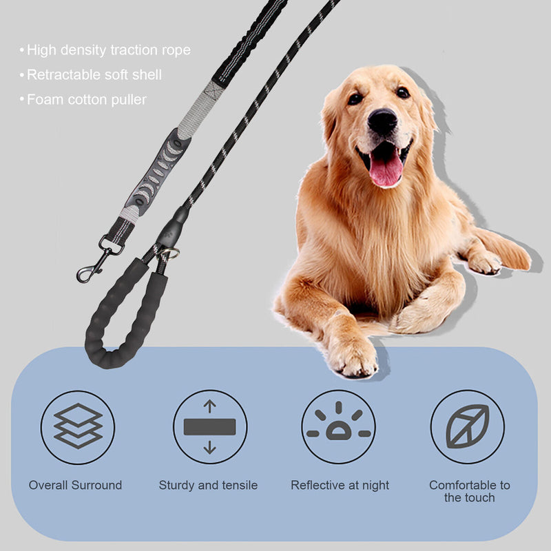 Dog Leash 4.92ft Long Rope Leash for Dog Training Reflective Threads Dog Lead