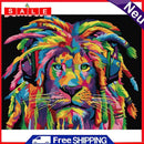 DIY Paint By Number Kit Frameless Colorful Lion Animals Handpainted Canvas Decor
