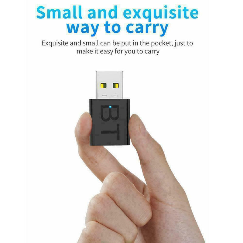 USB Bluetooth 5.0 Audio Adapter Transmitter Receiver Speaker U5Z4 AUX Fo B5V2