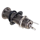 Electric Guitar Bass 1/4 inch Straight Ribbed Jack Plug Socket (Gun Black)
