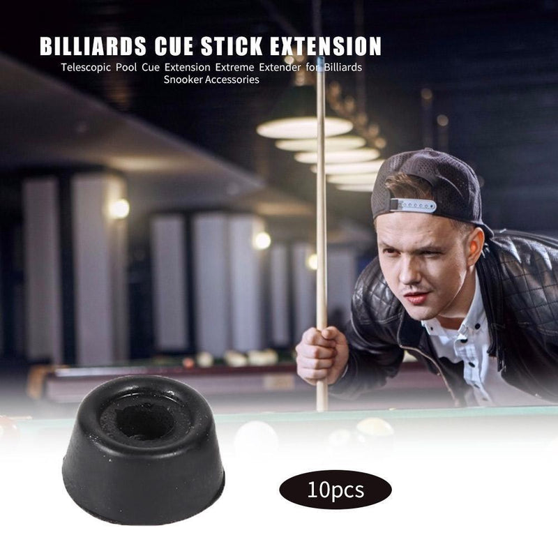 10pcs Rubber Bottom Support Pool Cue Tail Protective Sleeve Billiard Access