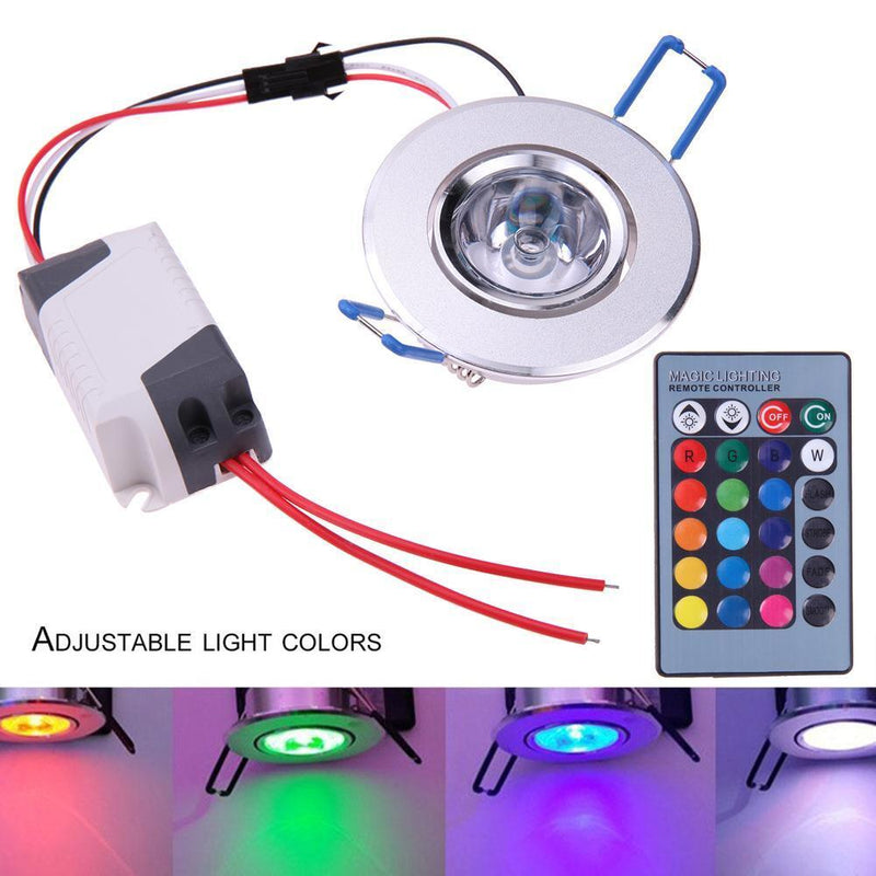 AC 85~265V 16 Color Change 3W RGB LED Spot Light Spotlight Ceiling Bulb with