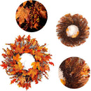 Halloween Decor Maple Leaf Door Hanging Wreath Pumpkin Wreath Flower Garland