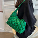 Fashion Women Quilted Rhombic Pattern Shoulder Bag Leather Female Solid Clutch