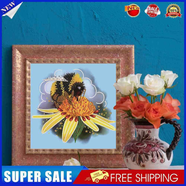Flower Bee DIY Diamond Painting Kits Partial Shaped Drill Home Wall Art Dec