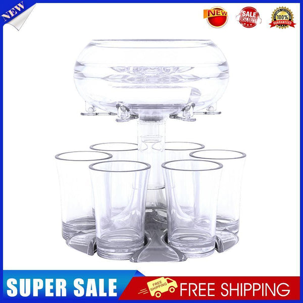 6 Shot Glass Wine Whisky Beer Dispenser Holder for Home Party (Transparent)