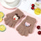 Winter Cartoon Mink Children's Warm Gloves Knitted Gloves Half-finger Gloves