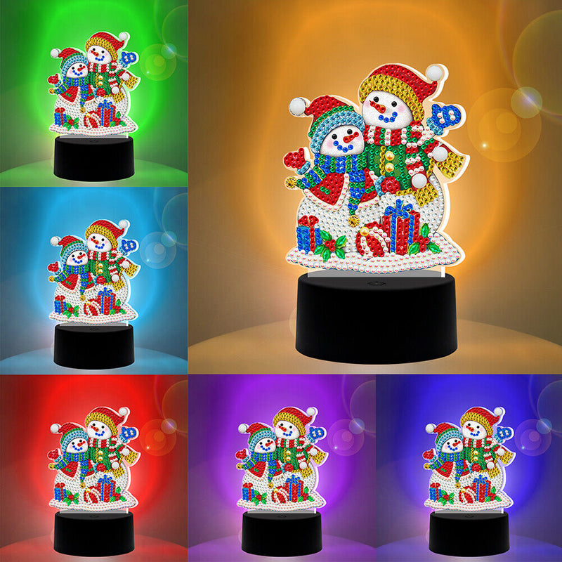 LED Lamp DIY Rhinestone Cross Stitch Home Decor Mosaic Handmade Gift Orname