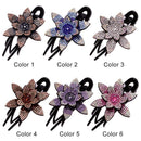 Flower shape Dovetail Barrette Styling Tools Rhinestone Hairpin Hair Clips