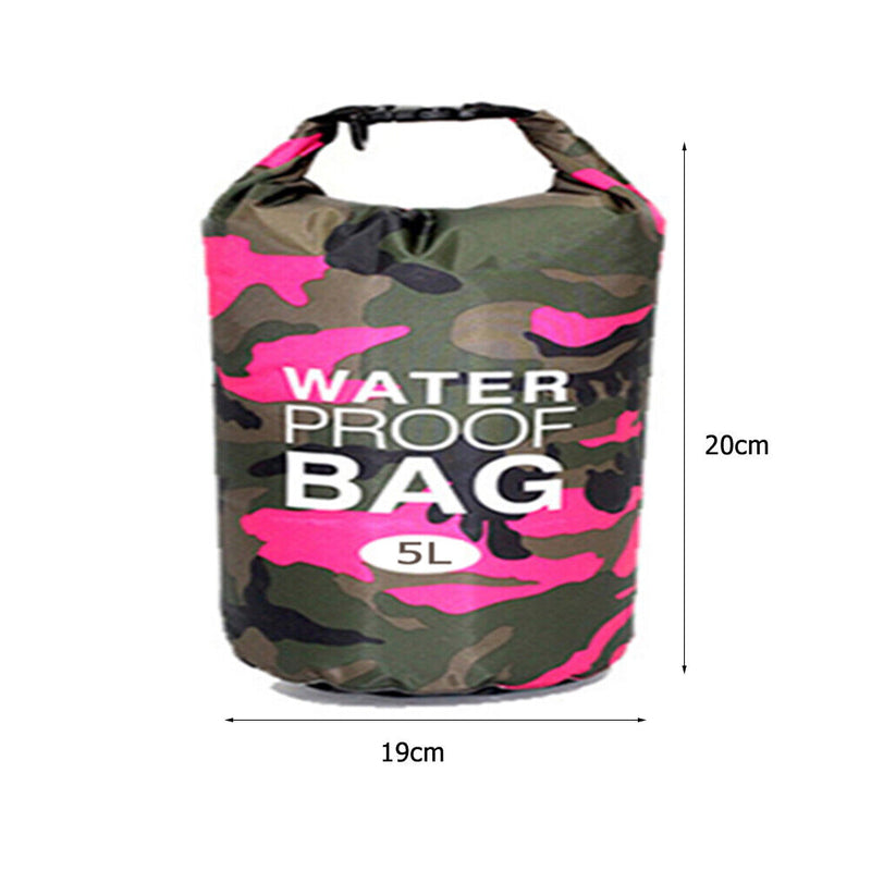 Waterproof Swimming Bag Dry Sack Camouflage Outdoor Camping Hiking Storage