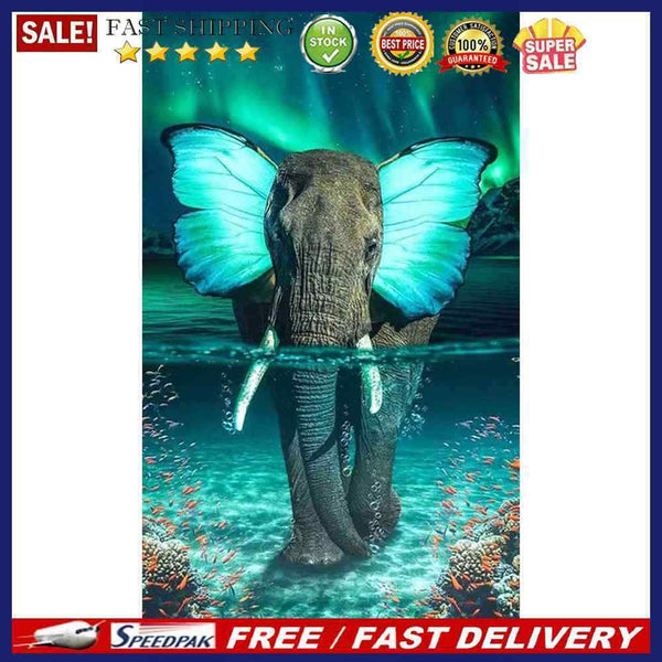 Full Cross Stitch 11CT Butterfly Elephant Handmade Cotton Thread Animal Cra