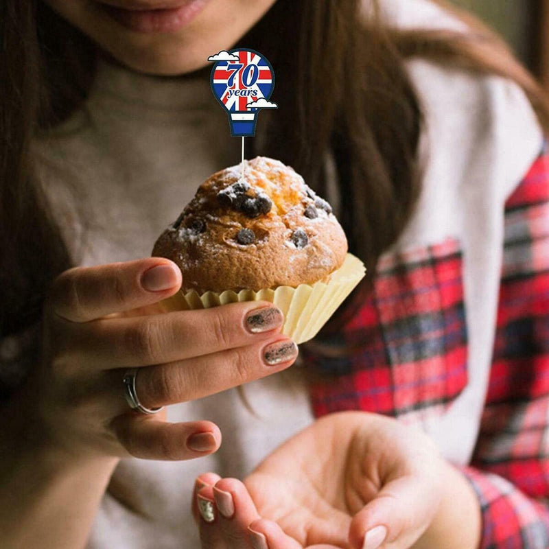 Mix 10 Food & Cupcake Picks Queen Jubilee London Union Decorations Party M8I5