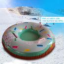 Winter Inflatable Ski Circle with Handle Durable Kids Adults Snow Sled Ring