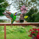 Stained Outdoor Indoor Sun Catcher Window Hanging Ornament Hummingbird Glass