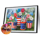 Diamond Painting 5D DIY Flag Flowerpot Full Round Drill Rhinestone Mosaic Crafts