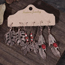 Bohemia Jewelry Geometric Drop Dangle Circle Leaf Earrings Set Tassel Fringe