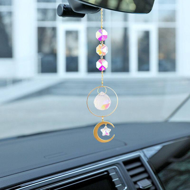 Star Moon Sun Crystal Suncatcher Lighting Accessories Curtain Home Garden Dec