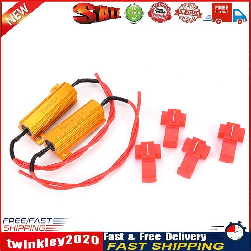 2pcs 50W 6ohm LED Car Light Resistance Load Resistors for Turn Signal Lamp Newly