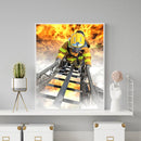 5D DIY Full Drill Diamond Painting Fire Fighter Cross Stitch Mosaic Kits Decor