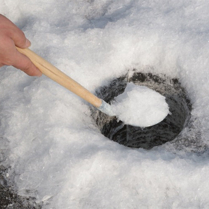 Ice Fishing Scoop Wooden Handle Fishnet Strainer Slush Skimmer Fishing Tackles