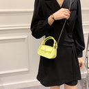 Mini PU Leather Chain Shoulder Crossbody Bags Jelly Top-handle Messenger Ba