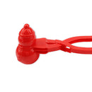 Snowball Maker Tool Snowman Shape DIY Snow Ball Tongs with Handle (Red) Newly