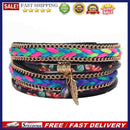 Winding Weaved Jewelry Bracelet Alloy Women Crystal Wristband(Black)